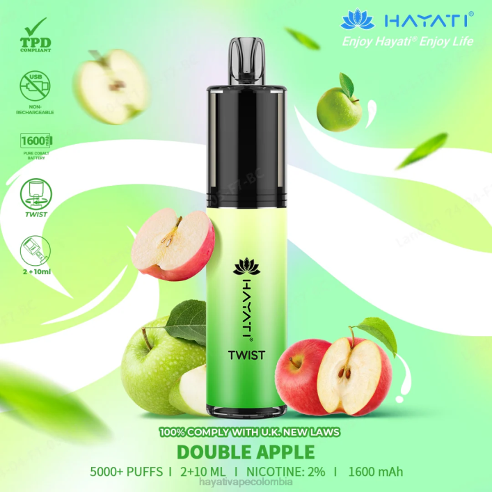 Hayati vape review - 0NLV68 Hayati Twist desechable manzana doble