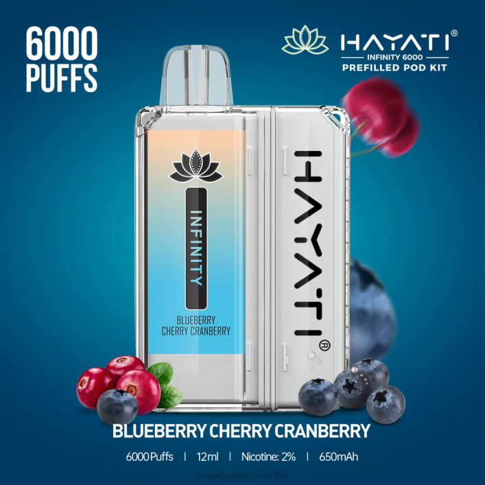 Hayati vape liquid - 0NLV145 Hayati Infinity 6000 kits de cápsulas arándano cereza arándano