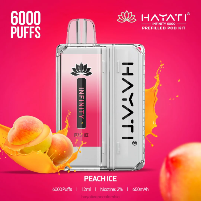 Hayati vape liquid - 0NLV155 Hayati Infinity 6000 kits de cápsulas hielo de durazno