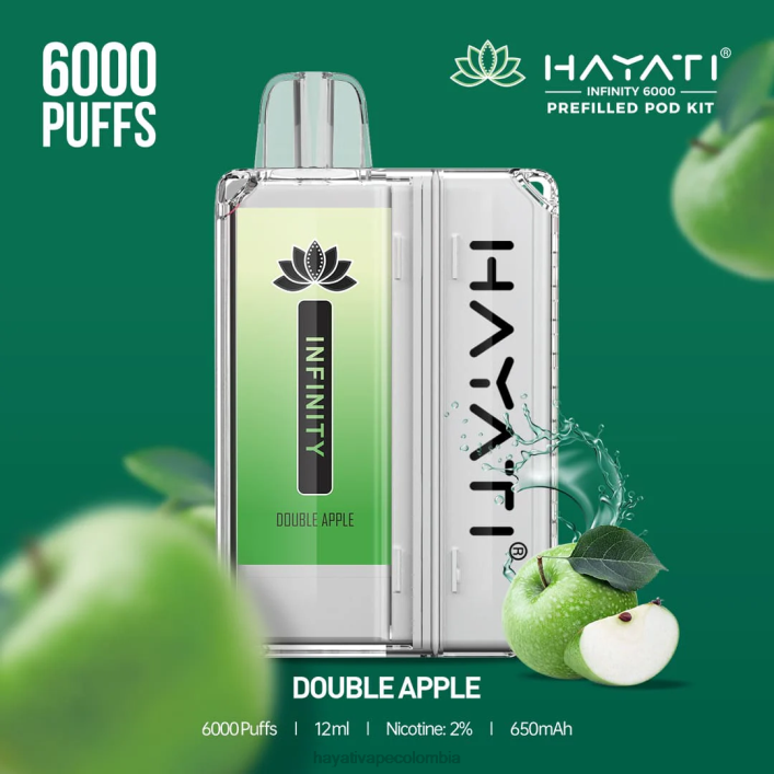 Hayati vape near me - 0NLV146 Hayati Infinity 6000 kits de cápsulas manzana doble