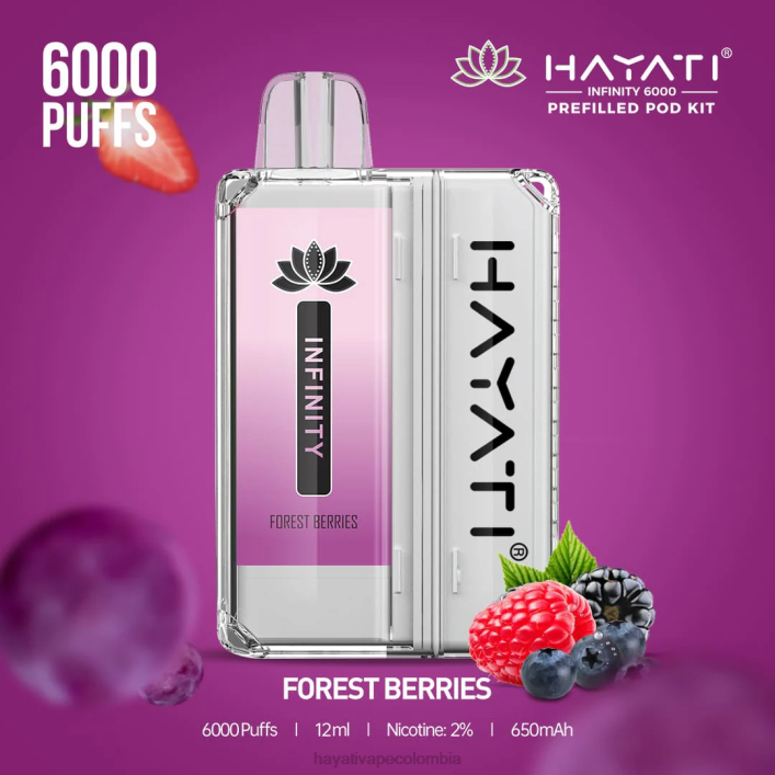 Hayati vape review - 0NLV148 Hayati Infinity 6000 kits de cápsulas bayas del bosque