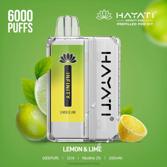 Hayati flavour vapes - 0NLV153 Hayati Infinity 6000 kits de cápsulas Lima Limon