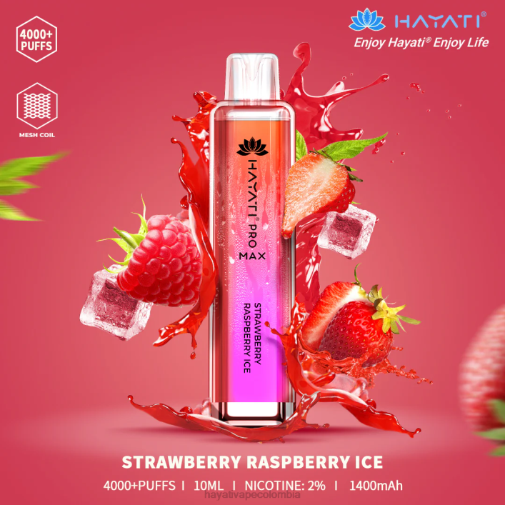 Hayati flavours Colombia - 0NLV122 Hayati Pro Max desechable hielo de fresa y frambuesa