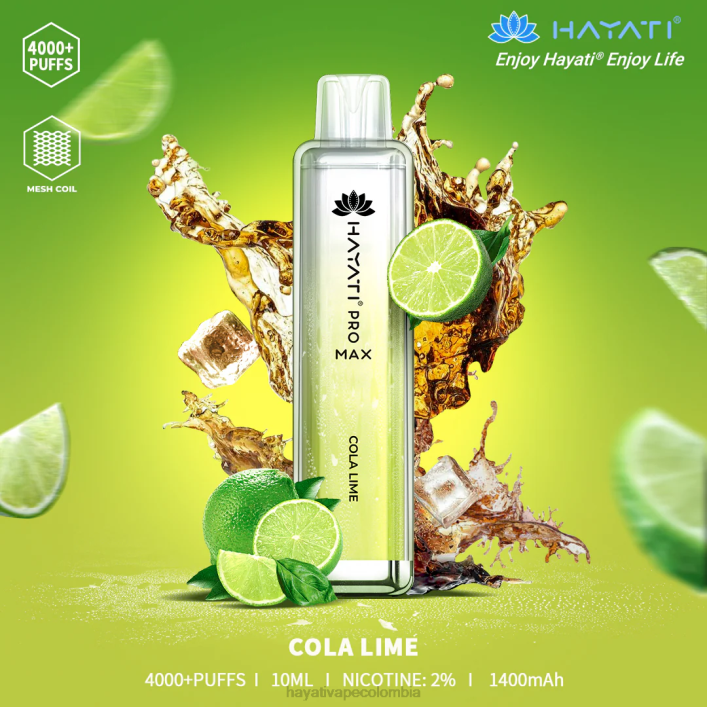 Hayati vape Colombia - 0NLV101 Hayati Pro Max desechable cola de lima