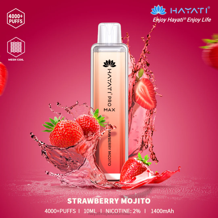 Hayati vape Colombia - 0NLV121 Hayati Pro Max desechable mojito de fresa