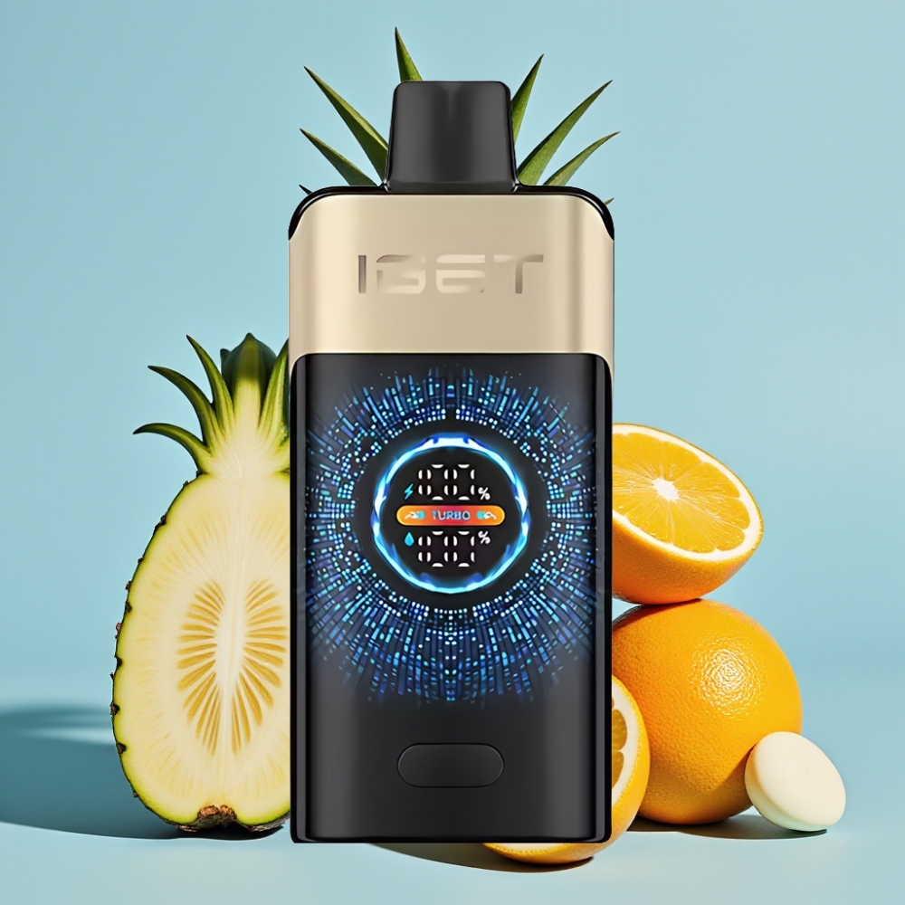 IGET ONE 12000 Puffs Turbo 9000 Monstruo Naranja Tropical Material PCTG+ALU+PC Pantalla Curva Grande