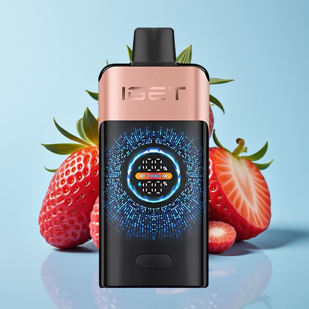 IGET ONE 12000 Puffs Vape Desechable con Pantalla Curva y Sabor Fresa Frambuesa