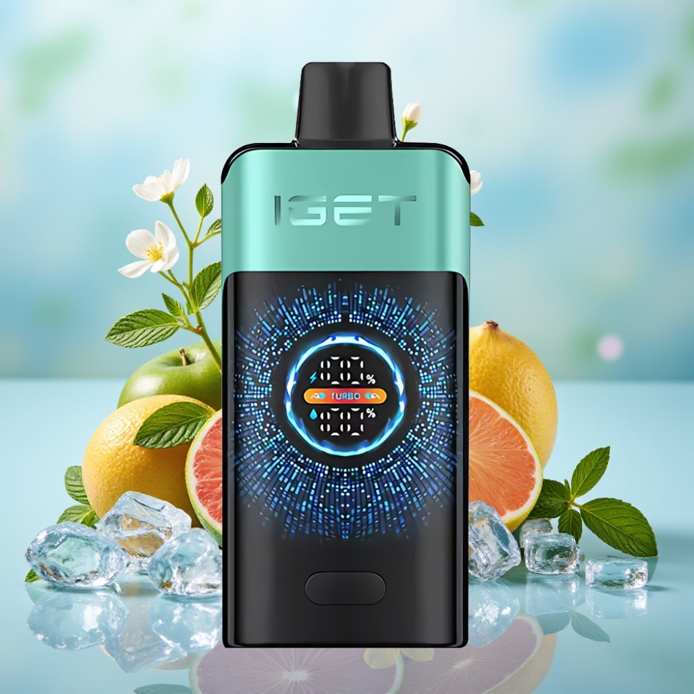 IGET ONE 12000 Puffs Vape Desechable con Pantalla Curva Sabor Menta Helada de Montaña
