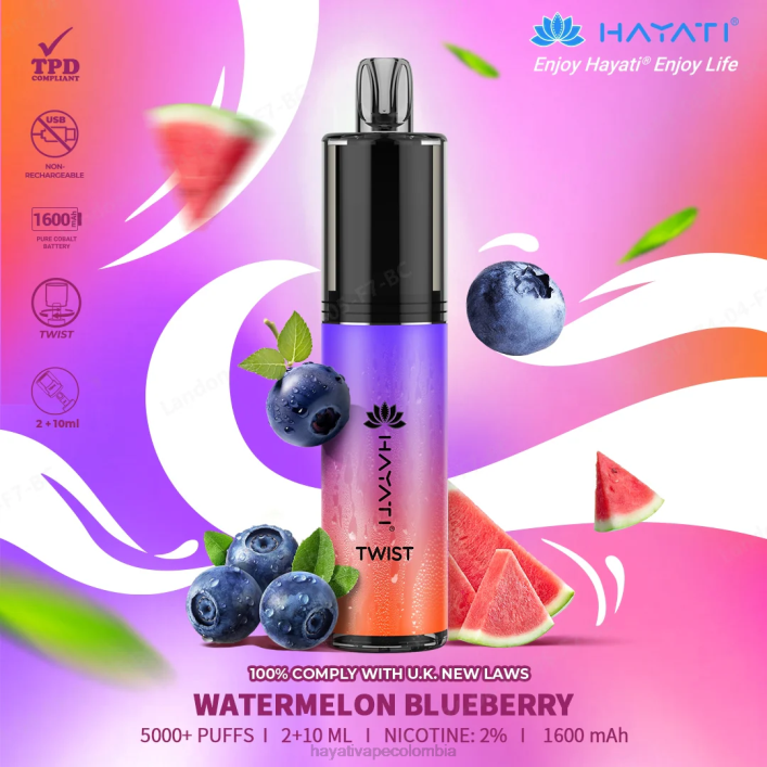 Hayati vape review - 0NLV88 Hayati Twist desechable sandia arandano