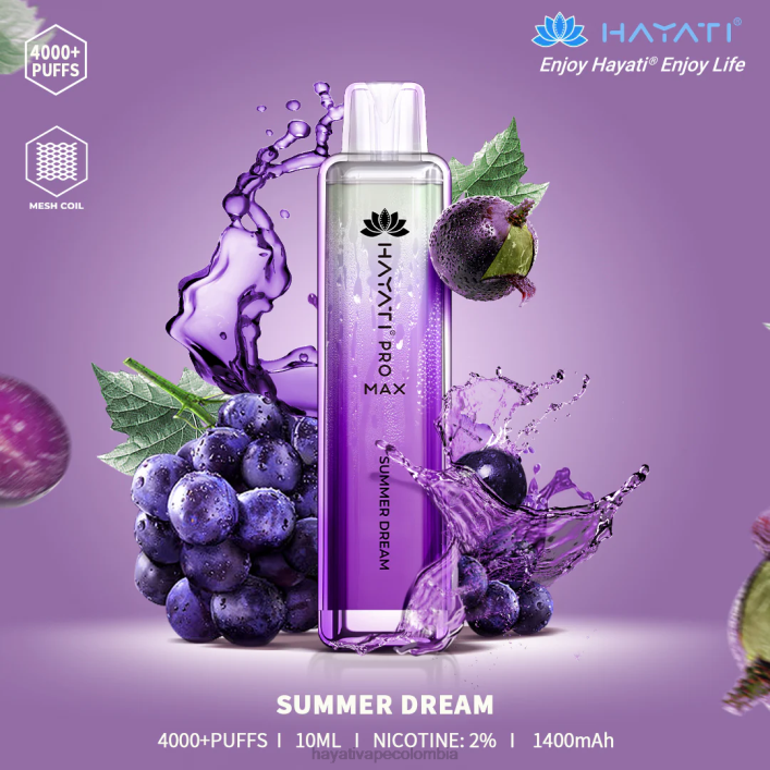 Hayati vape flavours - 0NLV124 Hayati Pro Max desechable sueño de verano