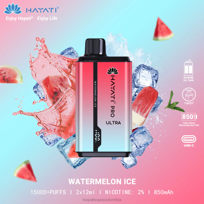 Hayati vape flavours - 0NLV214 Hayati Pro Ultra desechables 15000 inhalaciones hielo de sandia