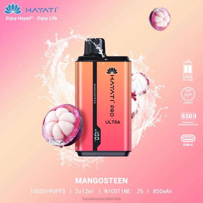 Hayati vape liquid - 0NLV205 Hayati Pro Ultra desechables 15000 inhalaciones mangostán