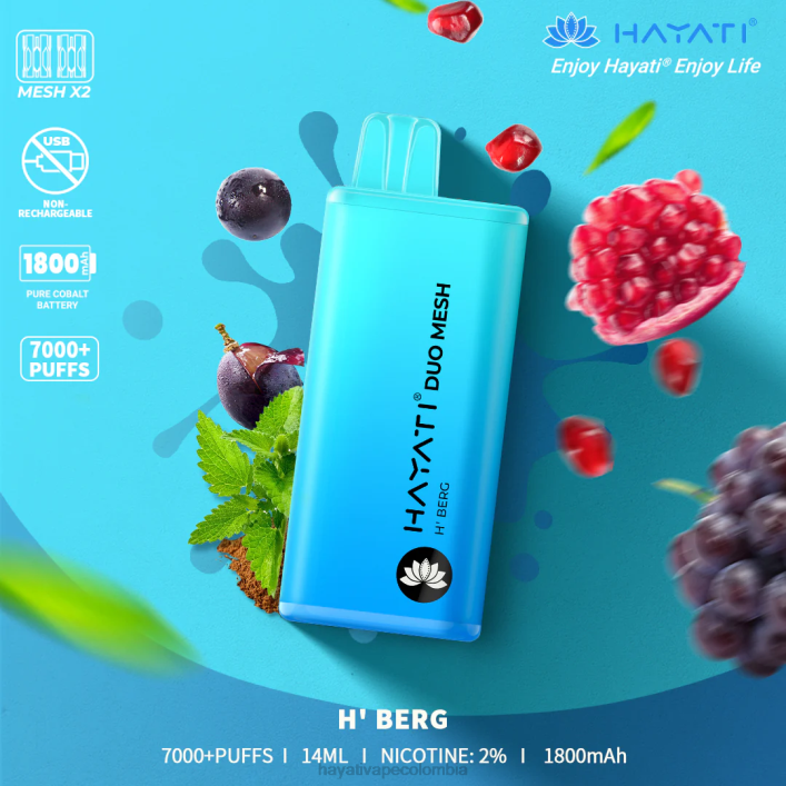 Hayati vape Colombia - 0NLV171 Hayati Duo Mesh desechable h'berg