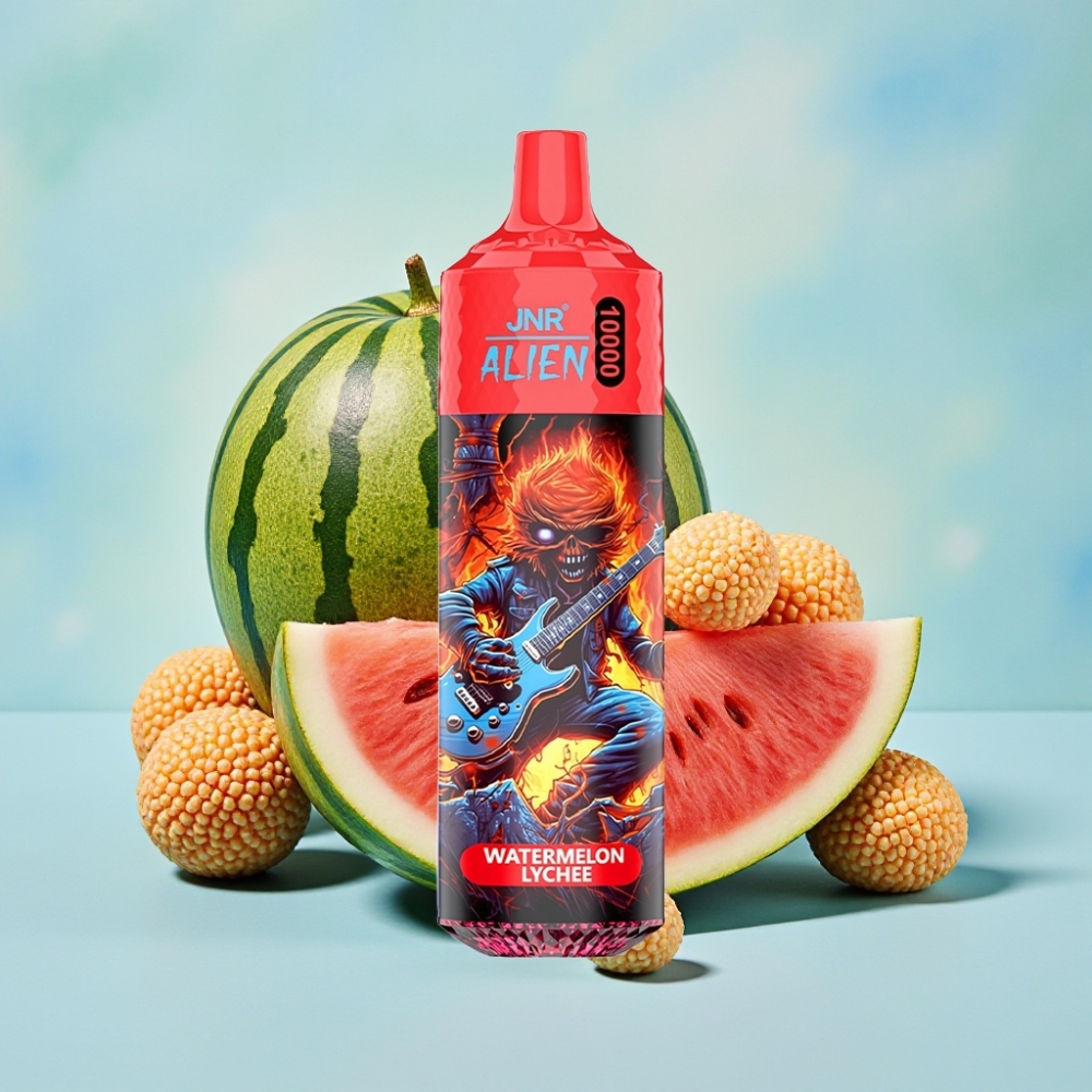 JNR Alien 10000 Puffs 850mAh 20ml Tipo-C Carga Rápida Diseño Deportivo LED RGB Sabor Sandía Lichi