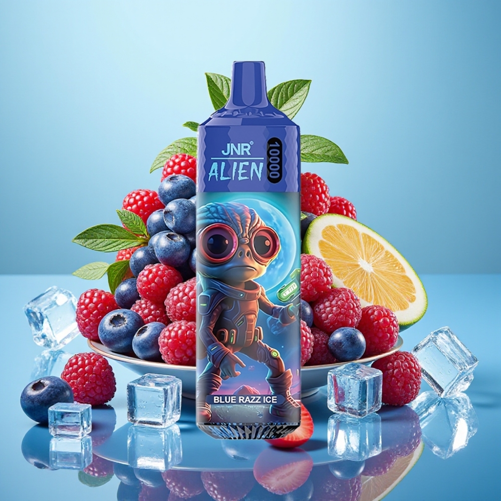 JNR Alien 10000 Puffs 850mAh 20ml Tipo-C Luz RGB Sabor Frambuesa Azul Hielo