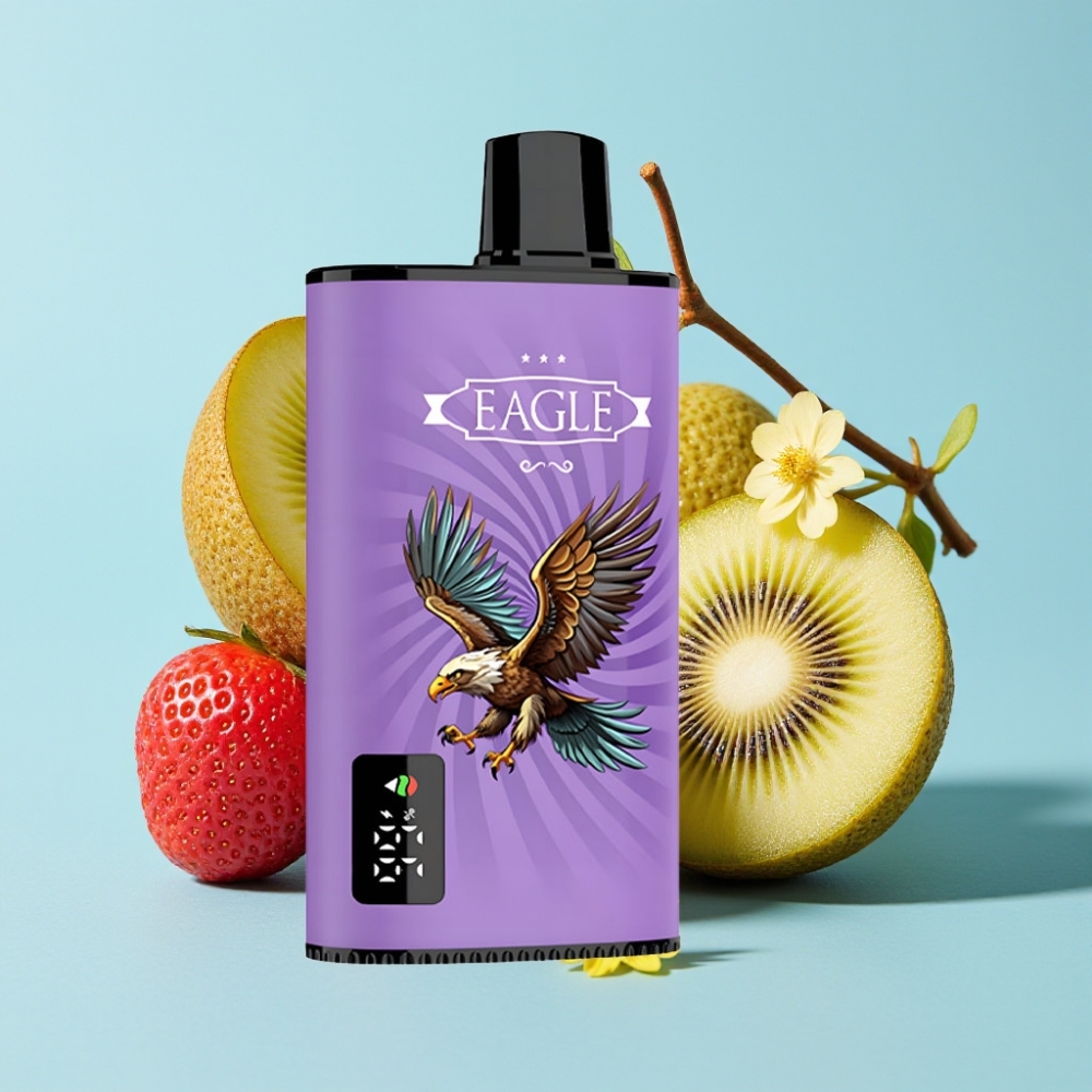 JNR EAGLE Smart 23000 Puffs Pantalla Digital 1.0ohm Malla 25ml Fresa Kiwi