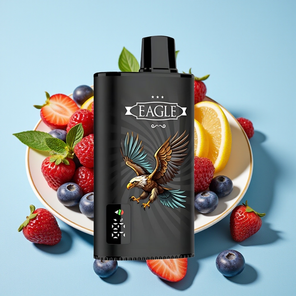 JNR EAGLE Smart 23000 Puffs Vape Desechable con Pantalla Digital, Bobina Mesh 1.0ohm, Aire Ajustable, Batería 750mAh, Sabor Frutas Mixtas