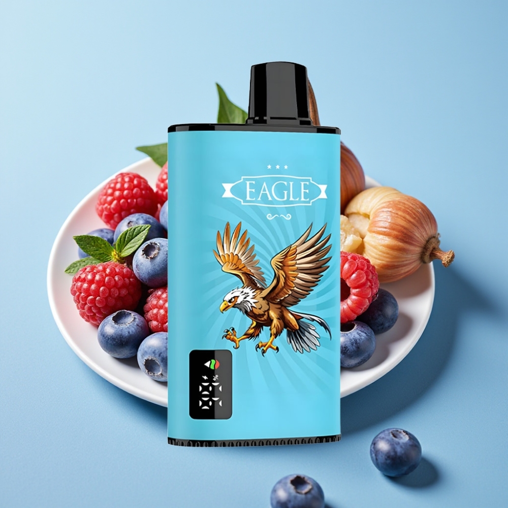 JNR EAGLE Smart 23000 Puffs Vape Desechable con Pantalla Digital, Bobina Mesh 1.0ohm, Flujo de Aire Ajustable y Sabor Arándano Frambuesa Ácida