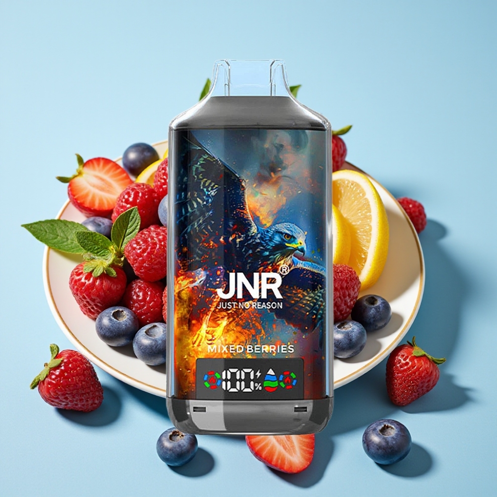 JNR Falcon X 18000 Puffs 750mAh 24ml Doble Malla y Doble Núcleo Carga Rápida Tipo-C Bayas Mixtas