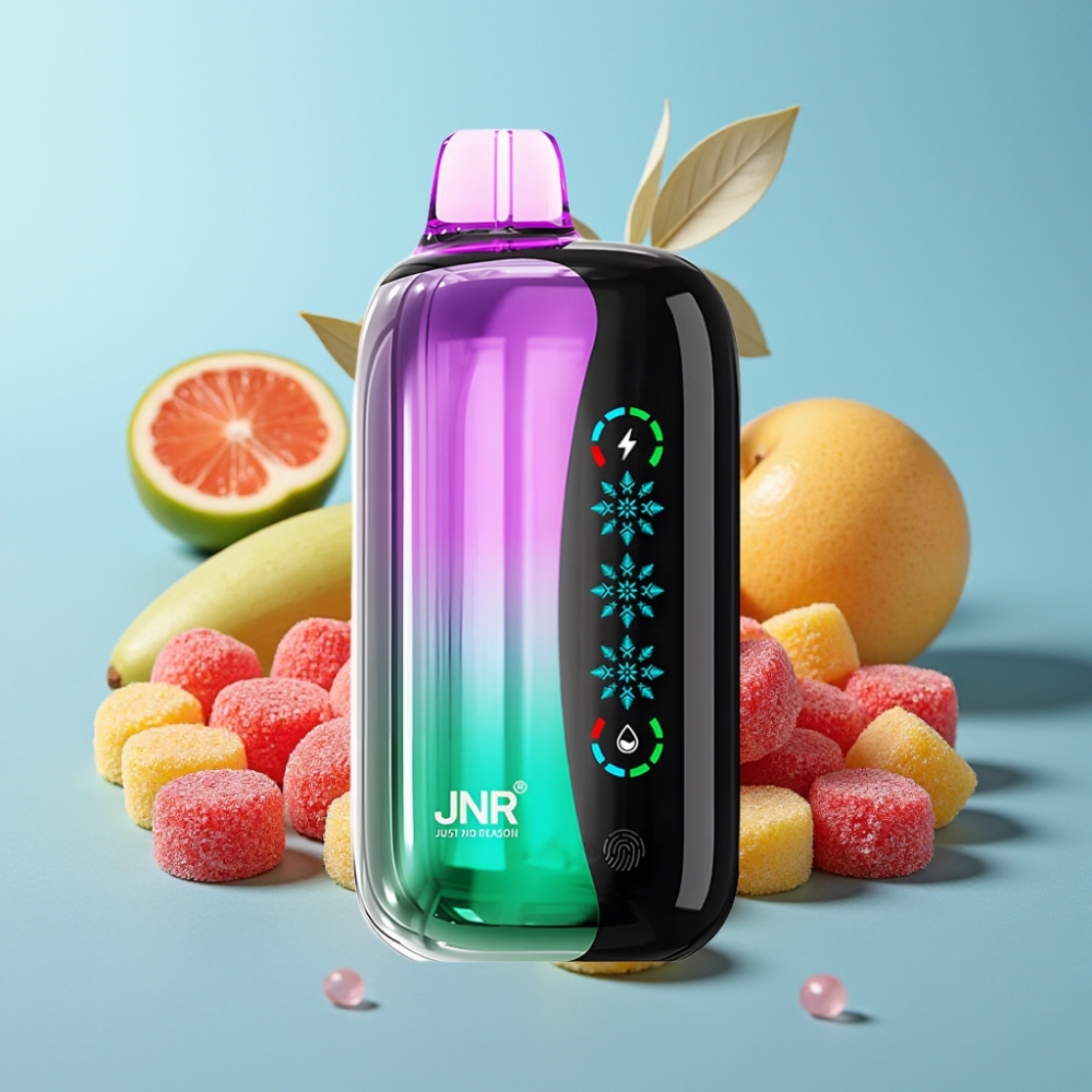 JNR Flex Ice 21000 Puffs 26ml Pantalla Táctil Aire Ajustable Gomitas Cereza Ácida