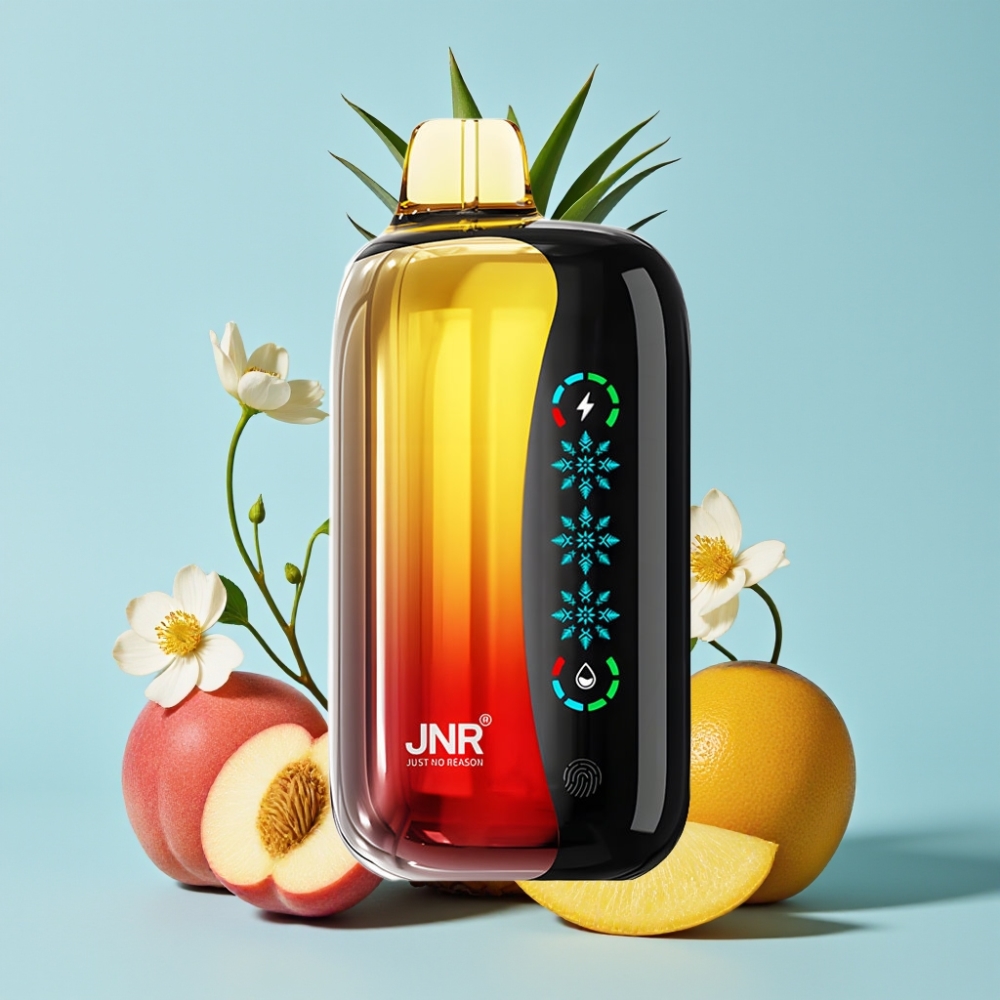 JNR Flex Ice 21000 Puffs Ajustable con Pantalla Táctil y Sabor Durazno Mango Piña