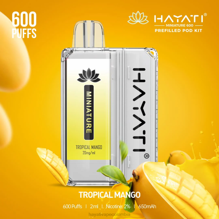 Hayati flavour list - 0NLV49 Hayati Miniature kits de 600 cápsulas mango tropical