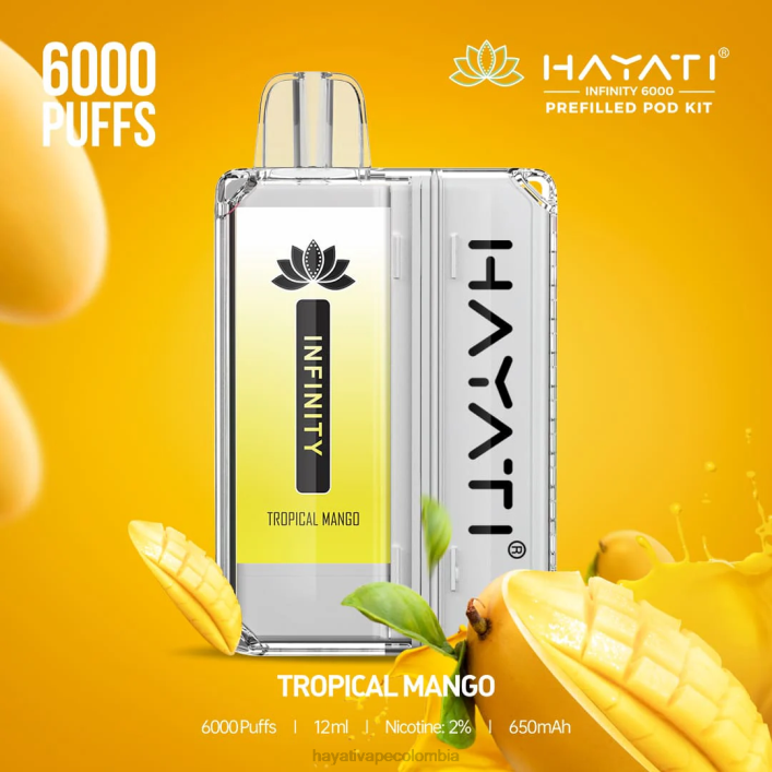 Hayati flavour vapes - 0NLV163 Hayati Infinity 6000 kits de cápsulas mango tropical
