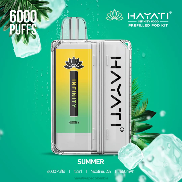 Hayati flavours Colombia - 0NLV162 Hayati Infinity 6000 kits de cápsulas verano