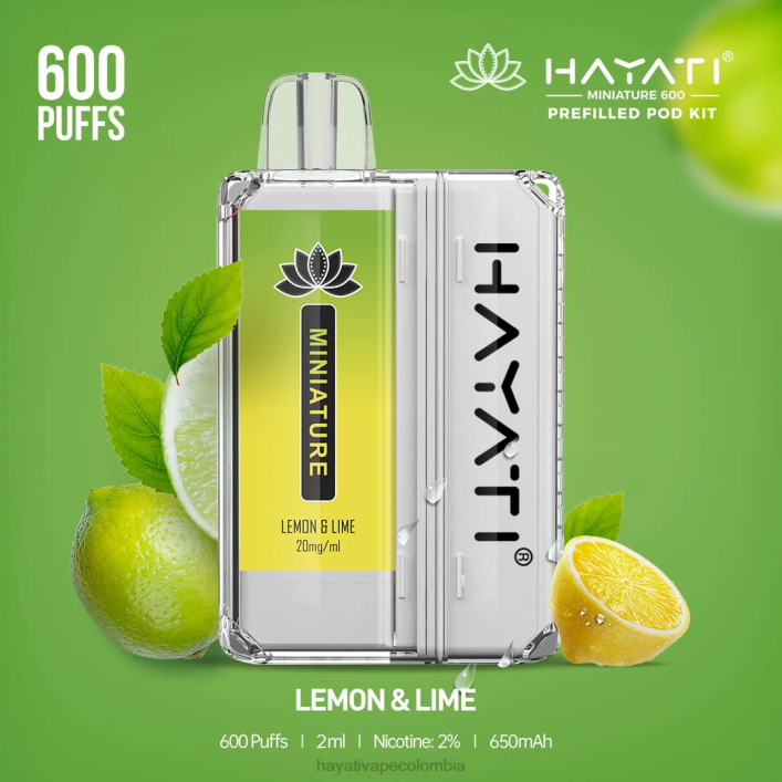 Hayati flavour list - 0NLV39 Hayati Miniature kits de 600 cápsulas Lima Limon