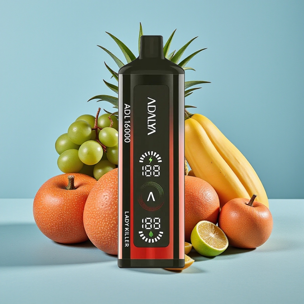 Adalya ADL 16000 PRO Vape Desechable con 16000 Caladas Asesina de Hombres Pantalla Digital Bobina Smart Mesh y USB-C