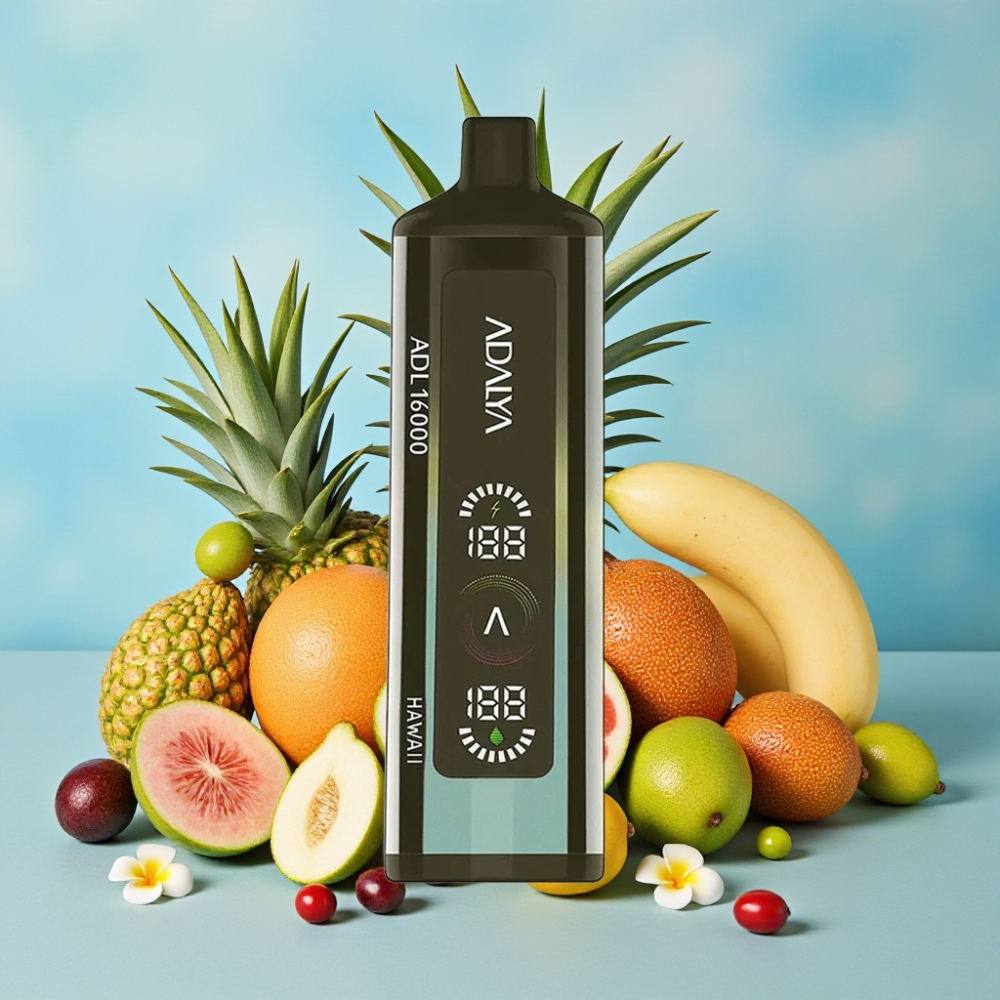 Adalya ADL 16000 PRO Vape Desechable con 16000 Caladas Pantalla Digital Bobina Smart Mesh y Sabor Hawái
