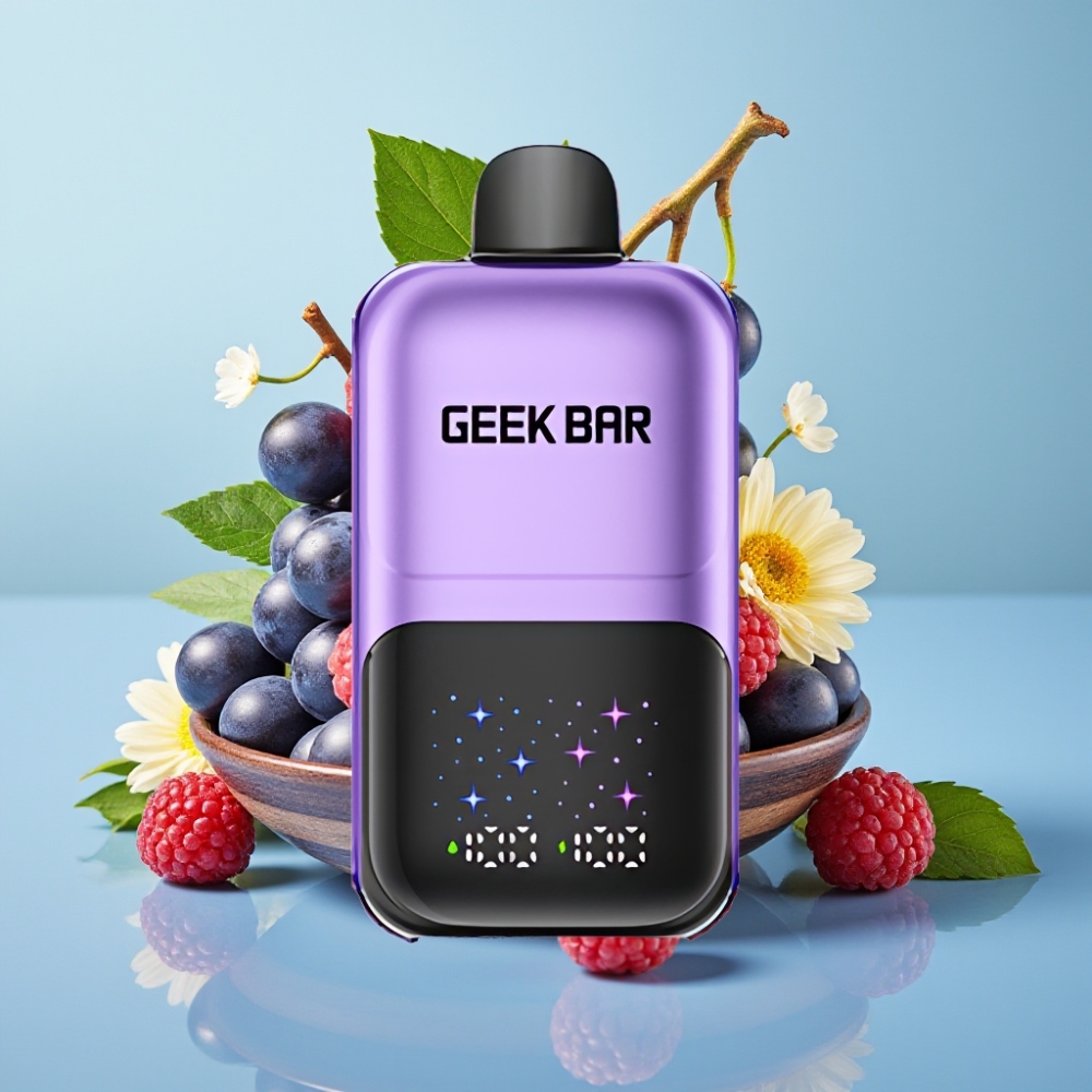 GEEK BAR 2GO 20ml 50000 Caladas Pantalla Grande Sabores Ajustables Uva y Frambuesa