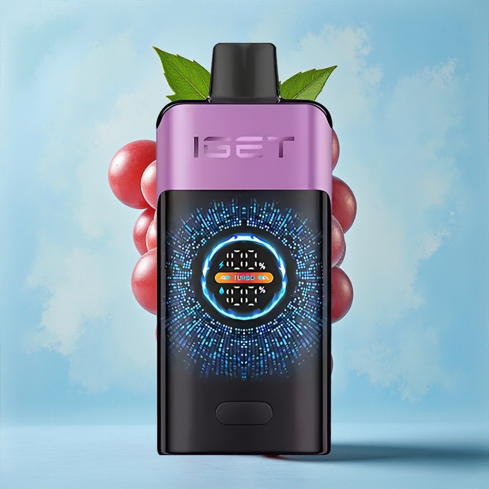 IGET ONE 12000 Puffs Turbo 9000 Pantallas Material PCTG+ALU+PC Uva Chupa Chups