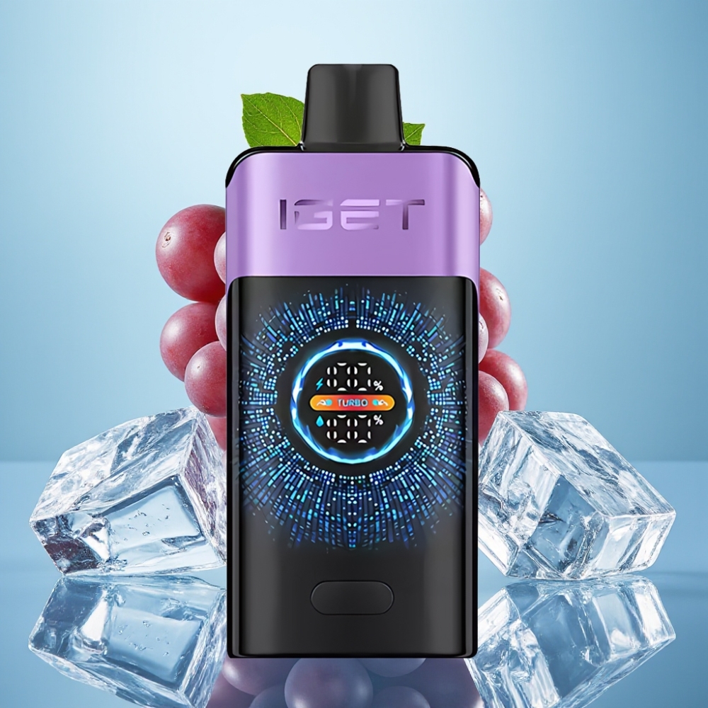IGET ONE 12000 Puffs Vape Desechable Uva Helada con Pantalla Curva y Batería 2700 mAh