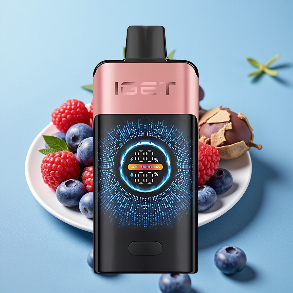 IGET ONE 12000 Puffs Vape Desechable con 2700 mAh y Sabor Arándano Frambuesa