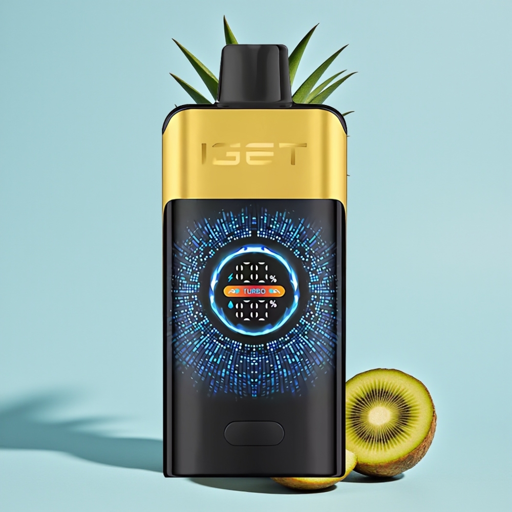 IGET ONE 12000 Puffs Vape Desechable con Sabor Kiwi Piña Pantalla Curva a Color 2700 mAh