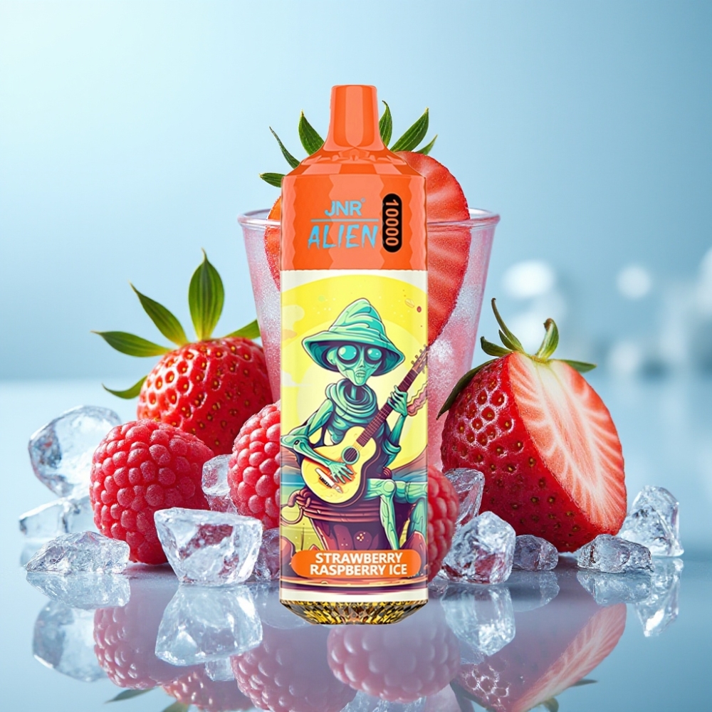 JNR Alien 10000 850mAh 20ml Carga Tipo-C Fresa Frambuesa Hielo