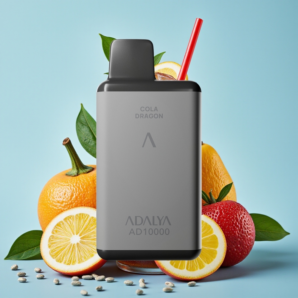 Adalya AD 10000 Puffs Vape Desechable Gris Espacio Tubo Aluminio Sabor Cola Dragón
